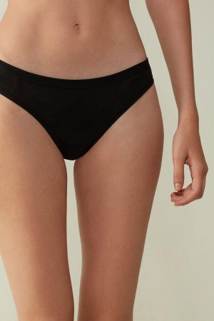 Culotte Intimissimi Brazilian in Ultralight Supima® Coton Femme Noir | FROR4580