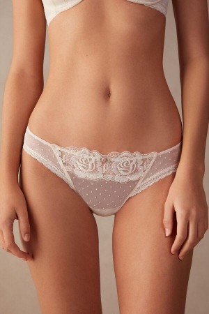Culotte Intimissimi Scent of Roses Femme Jaune Clair Blanche | FRHK4391