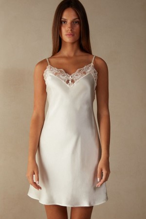 Lingerie Intimissimi Lovely Day Silk Slip Femme Blanche | FRZG3971