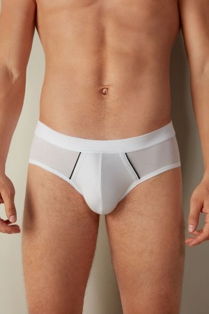 Slips Intimissimi Natural Fresh Supima® Coton Homme Blanche Bleu | FRDN4732