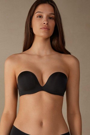Soutien Gorge Intimissimi Monica Bandeau in Ultralight Microfiber Femme Noir | FRVD3254