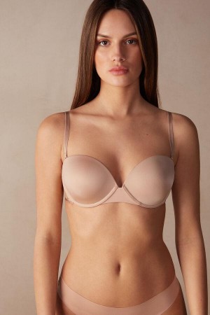 Soutien Gorge Intimissimi Multi-functional Anna Balconette in Ultralight Microfiber Femme Beige | FRFM3535